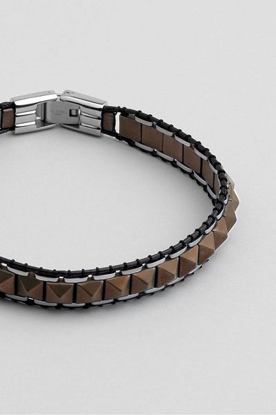 So CHIC... سوار من الفولاذ بحجر الهيماتيت للرجال مقاس 21 سم