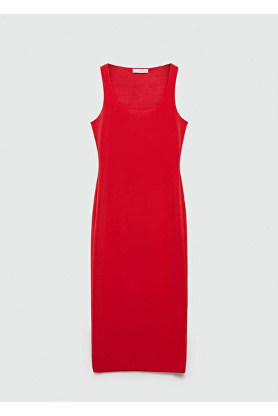 MANGO Woman Askılı midi elbise