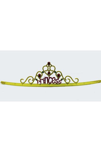 CEKAVE Princess Written Gold Color Adjustable Party Crown 60 cm