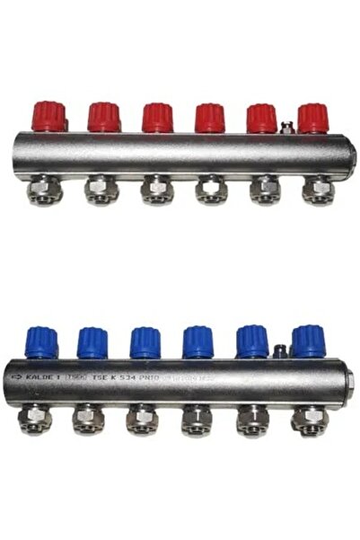 KALDE kollektör 6 ağızlı 2 adet + 2 adet kollektör kelepçesi