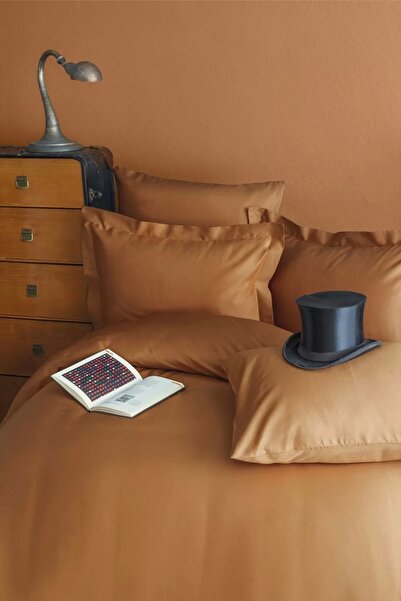 İssimo Home Simply Terra Cotta Pamuk Saten Nevresim Takımı Çift Kişilik