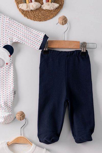 Babydonat طقم بيبي بوي مكون من 5 قطع - 100% قطن، بذلة منقطة ومطرزة