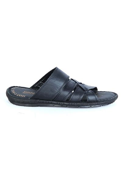 moda ayakkabım Pantofi de modă 586 Papuci de piele pentru bărbați