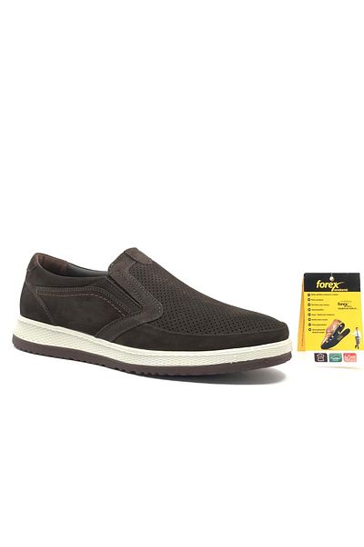 Kids Club Shoes Forex 2971-1 Dr.Tavsiyeli Γνήσιο Δερμάτινο Διάτρητο Ανδρικά Παπούτσια Casual ΚΑΦΕ