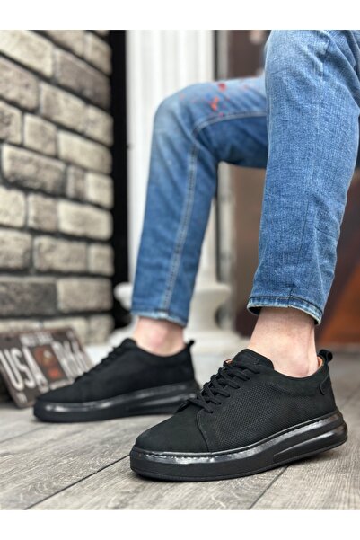 BOA BA0336 Inside and Outside Genuine Nubuck Leather Black Sole Lace Up Casual Men's Shoes