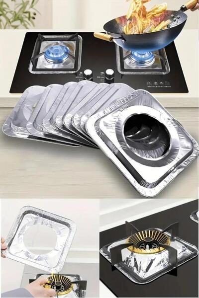 Speed Out 10 Adet Ocak Üstü Yanmaz Yapışmaz Yağ Koruyucu  23x23 Cm Yanmaz Oca...