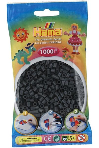 Hama 1,000 Midi Beads - Dark Gray