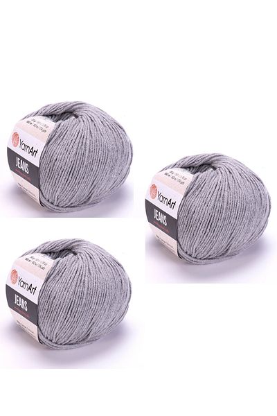 Yarnart Yarn Art Jeans 46 رمادي Amigurumi الحياكة الخيط سترة الحياكة الخيط الطفل الخيط لكمة الخيط 3 حزمة