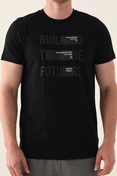 Arnetta 3000 Cotton Men's Black Bermuda - Oversize Short Sleeve Set