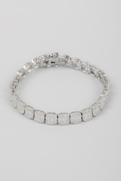 So CHIC... Avangard Baget 18 Ayar Beyaz Altın Kaplama Gümüş Bileklik