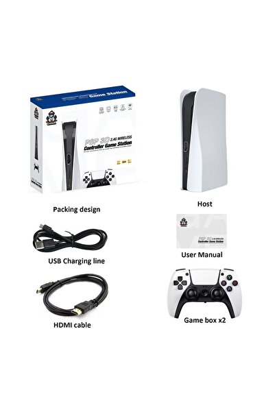 GLRTech Gc9 Ps5 Kollu 4k Uhd Retro Joystick 128gb Ps1/pes/gta Atari Çift Kişi...