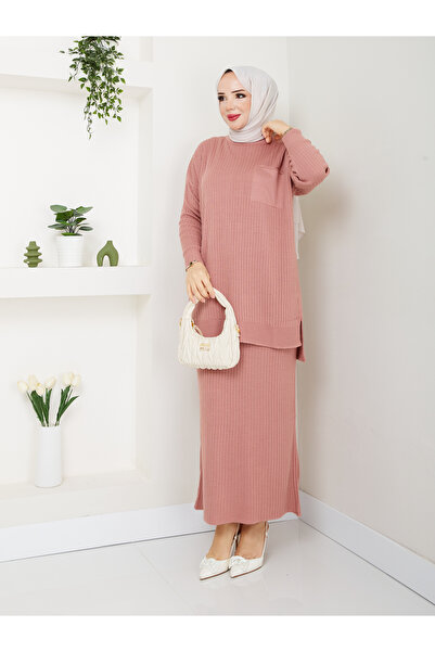 MODAMÜNASİP Υπέροχο πλεκτό κοτλέ τεμάχια πλεκτά, άνετο και κομψό σετ δύο τεμα...