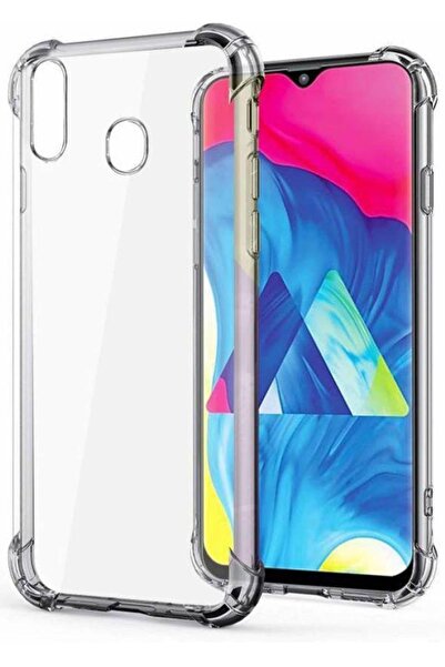 ENNAR Samsung Galaxy M20 Uyumlu Darbeye Dayanıklı Köşe Korumalı Kılıf Anti Şok Şeffaf Kapak