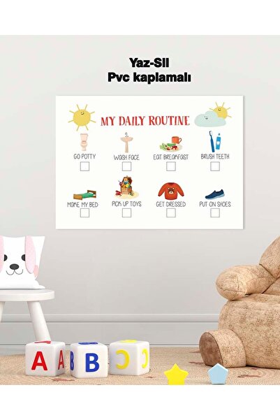 Ayışığı Dizayn 21x30 Cm Planificator Preșcolar Engleză - Poster PVC Planifica...