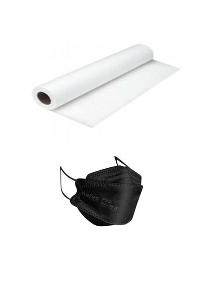 KOÇAL KAĞIT Laminated Roller Stretcher Cover 50cm X 50Mt 1 Piece + F95 Mask Black Set