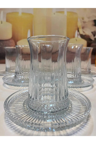 CT STONES Müge 6-Piece Glass Tea Plate Tea Plate Base Royaleks-TG-2023