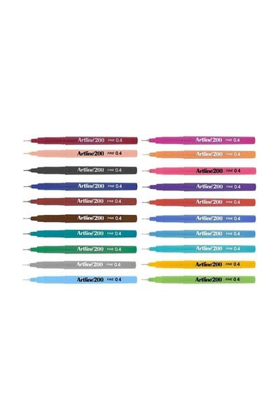 artline 200 0.4 Mm Çizim Kalemi 20 Renk 1 Adet Rulo Kalemlik Hediye