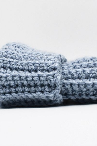 Külah Women's Hand Knitted Winter Wool Beret Denim