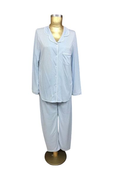 NENA COLLECTION Pijama Nena cu mânecă lungă deschisă în față-2474-albastru