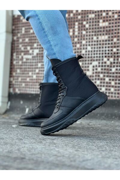 BilfolD Kömür Cilt Uzun Bağcıklı Bot