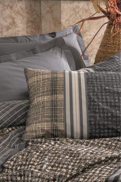 nuit dose Toprak Double Duvet Cover Set Timbre Anthracite