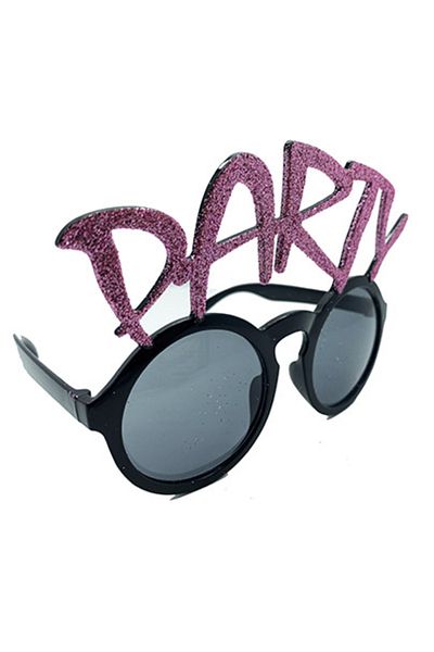 kapsulavm Party Written Silvery Pink Color Party Glasses 15x7 cm