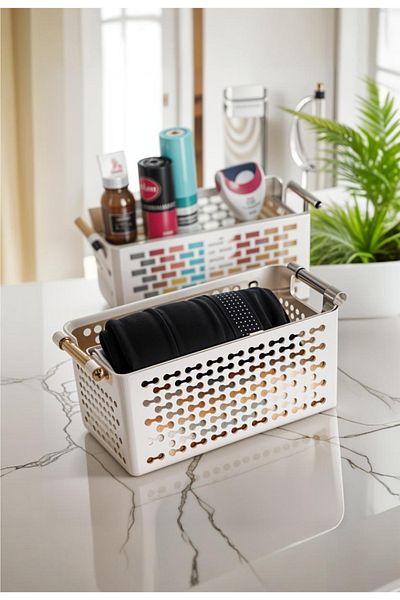 Milenay 5Lt Multi-Purpose Stylish Organizer - Plastic Basket, Fridge and Bathroom Set, 27X15X12Cm