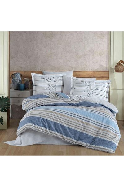nuit dose Double Ranforce Duvet Cover Set Debora Blue