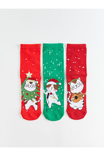 LC Waikiki LCW Новогодишни момичешки чорапи, 3 чифта