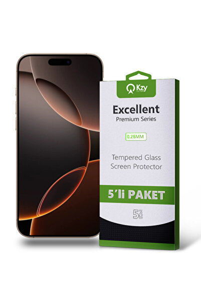 KZY İletişim Apple iPhone 16 Pro Max ile Uyumlu Temperli Ekran Koruyucu Kırıl...