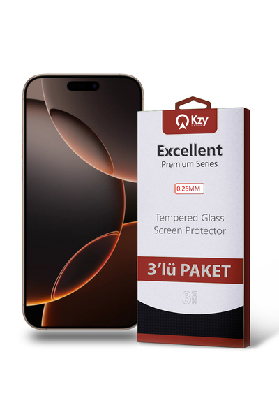 KZY İletişim Apple iPhone 16 Pro Max ile Uyumlu Temperli Ekran Koruyucu Kırıl...