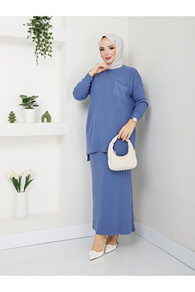 MODAMÜNASİP Minunat din material subțire material reiat Tricotaj Set dublu confortabil și elegant