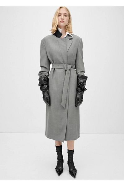 MANGO Woman Belted Double Breasted Coat