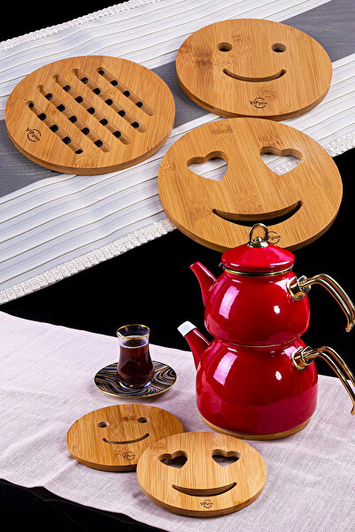 Marsilyan 2-Piece Bamboo Trivet