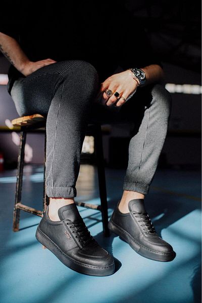K&A Casual Shoes Black (Black Sole)