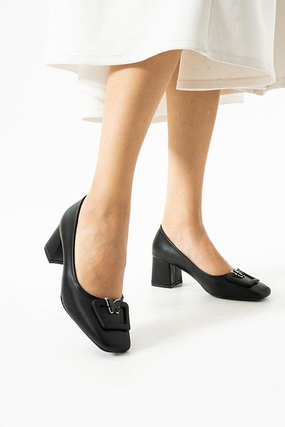 PARİS Women's Black Butterfly Detailed Accessory Heeled Shoes