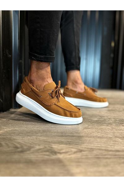 kapsulavm High Sole Seasonal Suede Shoes Tan