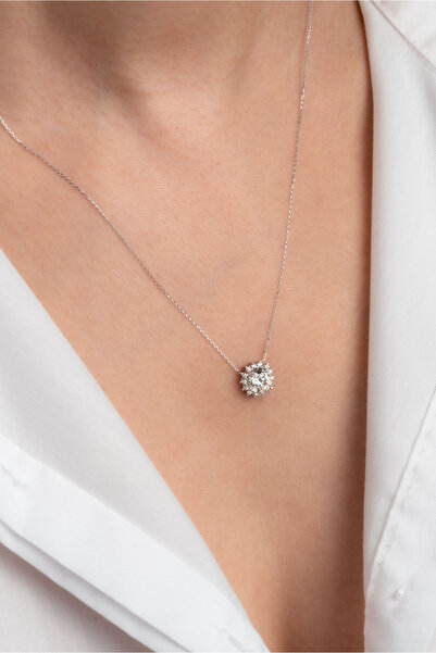 So CHIC... 14 Ayar Sarı Altın Sertifikalı Premium Created Taşlı Tektaş Kolye