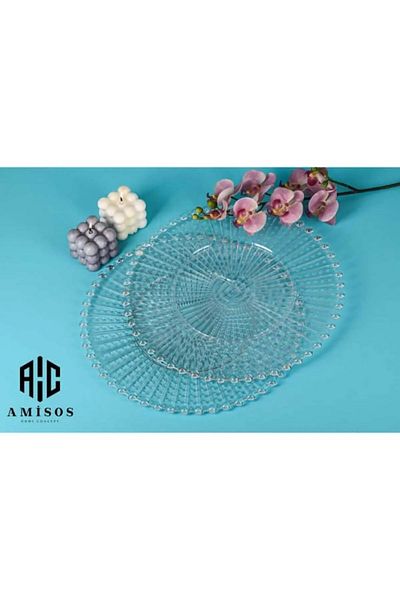 Royaleks Transparent Beaded Presentation Tray - Supla 20 Cm