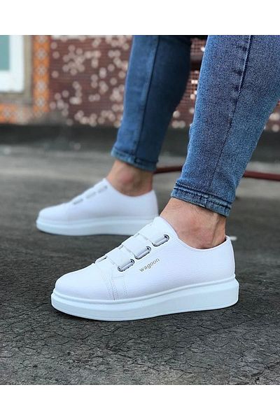 Tesa White Thick Sole Casual Men's Shoes