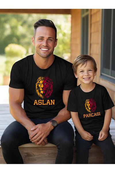 Tshirthane Yellow Red Lion - Father Son Girl ΜΟΝΟ Προϊόν, με 2 Καλάθια