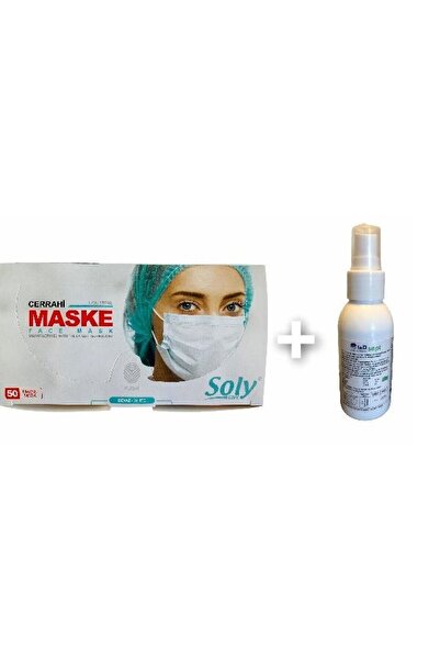 Soly Care Beyaz Maske 1 Paket + I&d 100 Ml Dezenfektan Sprey