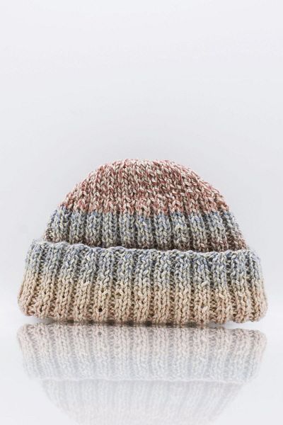Külah Women's Hand Knitted Docker Winter Wool Beret Pastel Effect