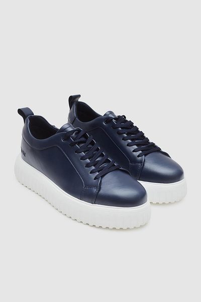 Twn Λευκή χοντρή σόλα Navy Blue Sneaker - Παπούτσια με κορδόνια