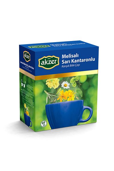 Akzer Natural Tea with Balm and St. John's Wort, 60 Pack