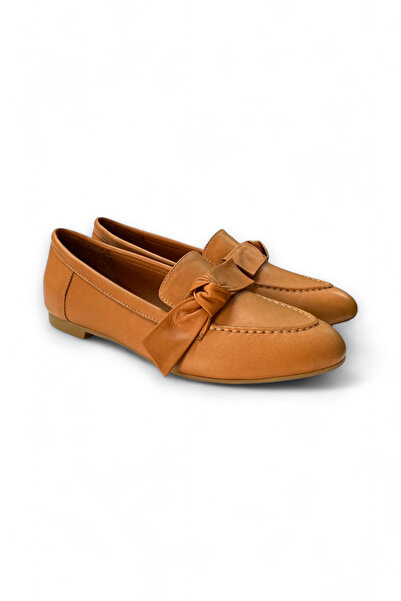 CUCA Genuine Leather Bow Detailed Comfortable Daily Women's Shoes