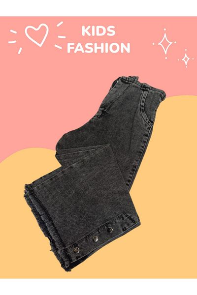 DENİZLİFE Wide Leg Waisted Elastic Girl's Pants