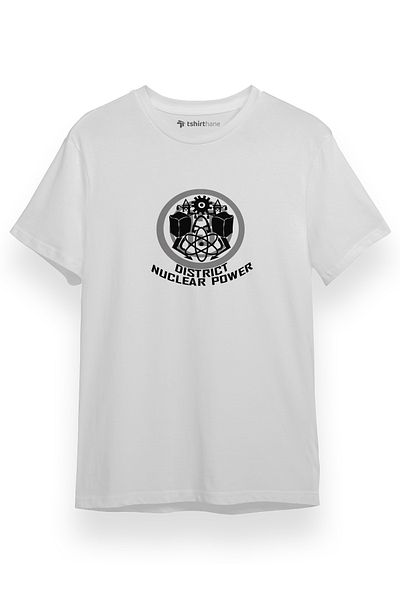 Tshirthane The Hunger Games District 13 Nuclear Power Λευκό κοντομάνικο ανδρικό μπλουζάκι