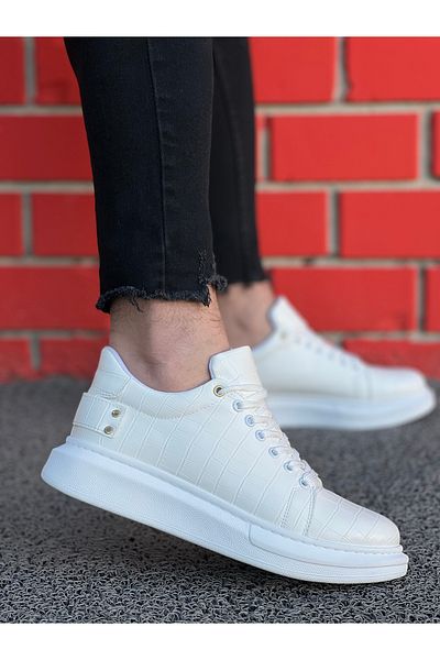 BESKAR KB047 WHITE CROCODILE Casual Ανδρικά Παπούτσια