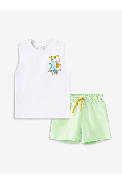 LC Waikiki Crew Neck Printed Baby Boy Swimming Suit